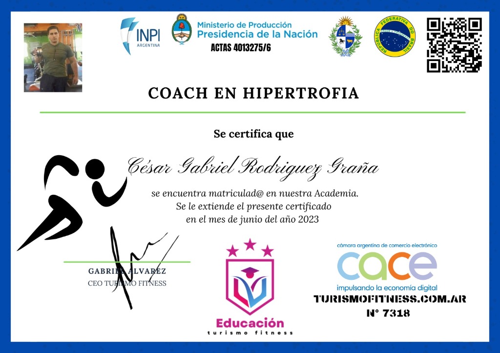 Certificación Coach en Hipertrofia